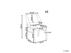 Beliani Sada 2 čalouněných jídelních židlí tmavé dřevo/ šedé BELLA