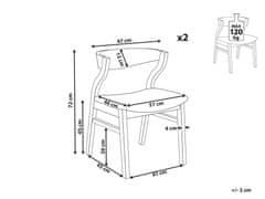 Beliani Sada 2 jídelních židlí světlé dřevo/béžové MAROA