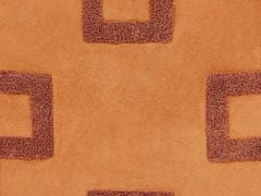 Beliani Sada 2 sametových polštářů geometrický vzor 45 x 45 cm oranžový BAHIA