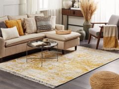 Beliani Vintage koberec 140 x 200 cm žlutý/ béžový BOYALI