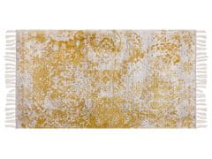 Beliani Vintage koberec 80 x 150 cm žlutý/ béžový BOYALI