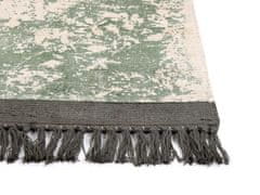 Beliani Viskózový koberec 160 x 230 cm zelený/ béžový AKARSU