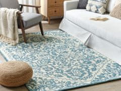 Beliani Vlněný koberec 140 x 200 cm bílý/modrý AHMETLI