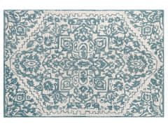 Beliani Vlněný koberec 160 x 230 cm bílý/modrý AHMETLI