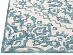 Beliani Vlněný koberec 200 x 200 cm bílý/modrý AHMETLI