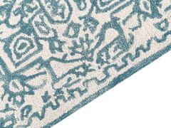 Beliani Vlněný koberec 80 x 150 cm bílý/modrý AHMETLI