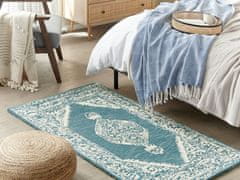 Beliani Vlněný koberec 80 x 150 cm bílý/modrý GEVAS