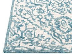 Beliani Vlněný koberec 80 x 150 cm bílý/modrý AHMETLI