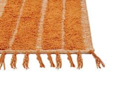 Beliani Vlněný koberec 80 x 150 cm oranžový HAKKARI