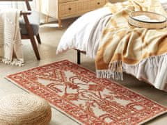 Beliani Vlněný koberec 80 x 150 cm oranžový/béžový ADILCEVAZ