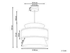 Beliani Závěsná lampa korálově červená/ přírodní LUYANO