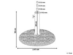 Beliani Stojan na zahradní deštník beton s kamínky 47 cm