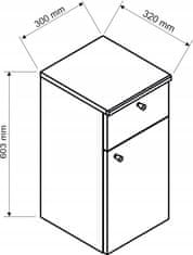 Stolkar Koupelnová skříňka s horní deskou Senja 30 cm šedá