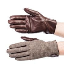 Rovicky Zateplené pánské rukavice z přírodní ovčí kůže a tkaniny - L