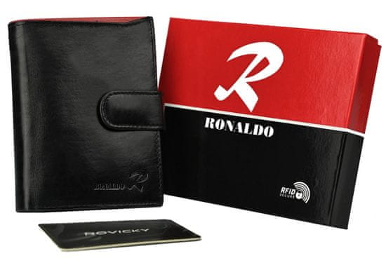 RONALDO Kožená peněženka se zapínáním a RFID systémem