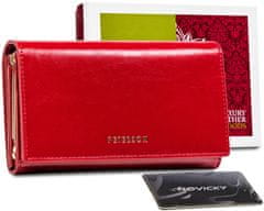 Peterson Dámská kožená peněženka Szob lesklá černá, červená univerzální