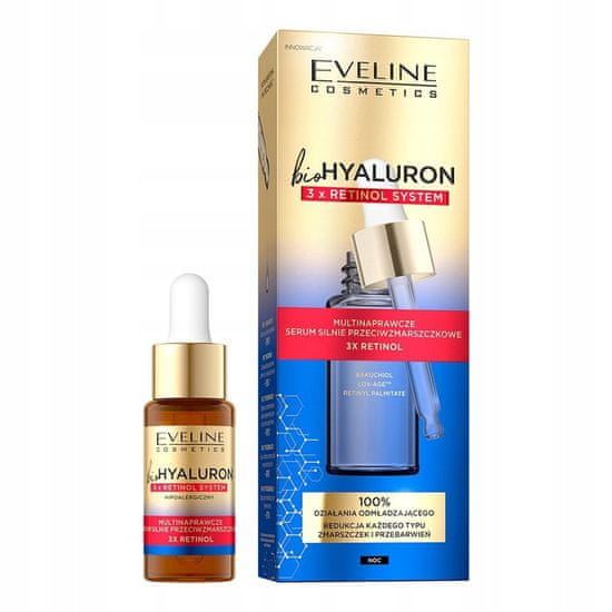 Eveline BIOHYALURON 3XRETINOL SYSTEM SÉRUM PROTI VRÁSKÁM 18 ML