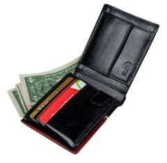 Rovicky Pánská kožená peněženka zabezpečena technologií RFID Veszto černá, červená univerzální