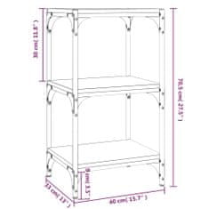 Greatstore Knihovna dub sonoma 40x33x70,5 cm kompozitní dřevo a ocel