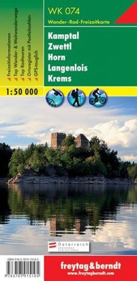 Freytag & Berndt WK 074 Kamptal, Zwettl, Horn 1:50 000 (WK 072) / turistická mapa