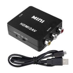 Northix Adaptér HDMI na AV Video Converter – černý 