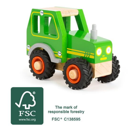 InnoVibe Small Foot Dřevěný traktor zelený