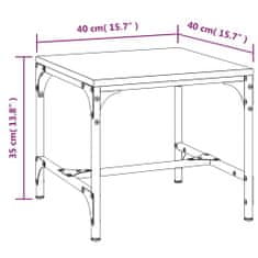 Greatstore Odkládací stolek kouřový dub 40x40x35 cm kompozitní dřevo