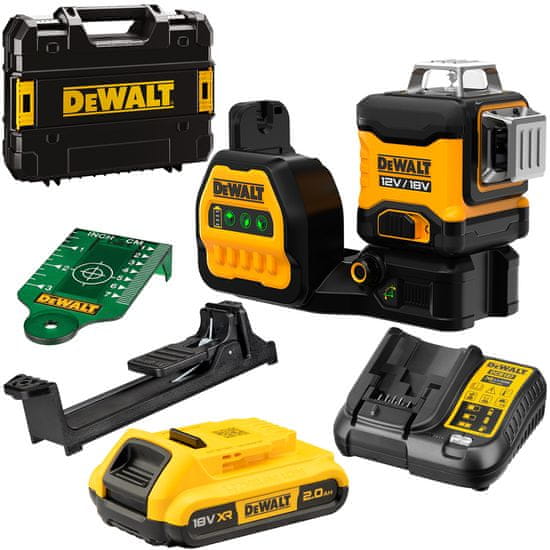 DeWalt Zelený křížový čárový laser 12/18V DCE089D1G18