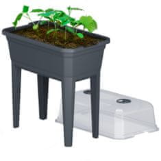 Prosperplast Sadbovač vysoký s víkem na výsev Květináč pro balkón RESPANA PLANTER59,6 cm - Antracit