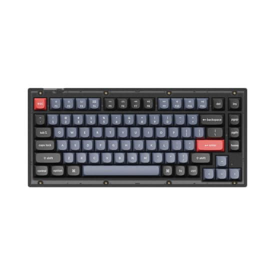 Keychron V1 QMK Mechanická klávesnice, Frosted Black, Keychron K Pro Red V1-A1