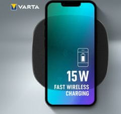 Varta bezdrátová nabíječka Wireless Charger Pro, 15W, černá