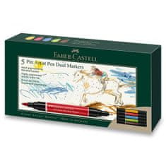 Faber-Castell Popisovač Pitt Artist Pen Dual Marker sada 5 ks