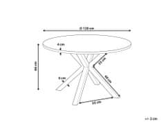 Beliani Kulatý zahradní jídelní stůl 120 cm šedý/černý MALETTO