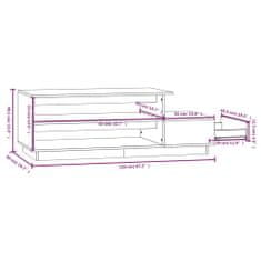 Greatstore Konferenční stolek 120x50x40,5 cm masivní borové dřevo