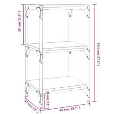 Vidaxl Knihovna dub sonoma 40x33x70,5 cm kompozitní dřevo a ocel