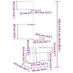 Petromila Kočičí strom ke stropu krémový 250,5–276,5 cm