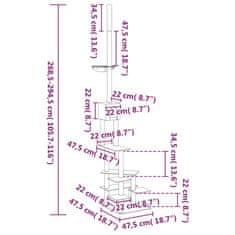 Petromila Kočičí strom ke stropu tmavě šedý 268,5–294,5 cm