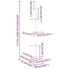 Greatstore Kočičí strom ke stropu světle šedý 267,5–297,5 cm