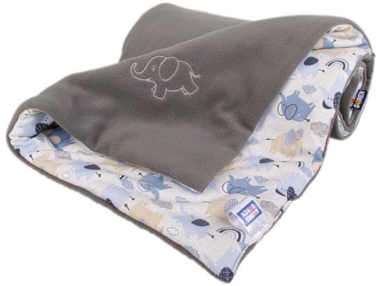 Kaarsgaren Zateplená dětská deka šedá slon modrý