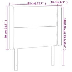 Greatstore Čelo postele s LED tmavě šedé 83 x 16 x 118/128 cm samet