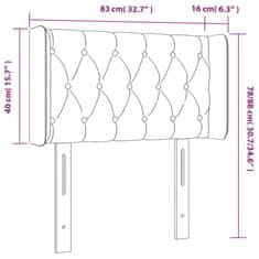 Greatstore Čelo postele s LED růžové 83 x 16 x 78/88 cm samet