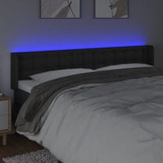 Vidaxl Čelo postele s LED černé 183 x 16 x 78/88 cm umělá kůže