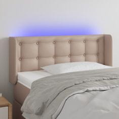 Vidaxl Čelo postele s LED cappuccino 83 x 16 x 78/88 cm umělá kůže