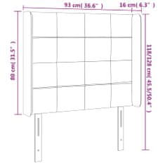 Vidaxl Čelo postele s LED tmavě zelené 93 x 16 x 118/128 cm samet