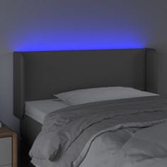 Greatstore Čelo postele s LED šedé 83 x 16 x 78/88 cm umělá kůže