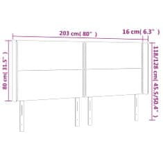 Vidaxl Čelo postele s LED cappuccino 203 x 16 x 118/128 cm umělá kůže