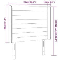 Greatstore Čelo postele s LED tmavě zelené 93 x 16 x 118/128 cm samet