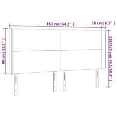 Vidaxl Čelo postele s LED černé 163 x 16 x 118/128 cm umělá kůže