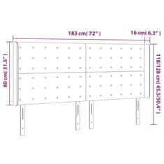 Greatstore Čelo postele s LED tmavě šedé 183 x 16 x 118/128 cm samet