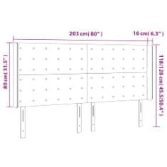 Vidaxl Čelo postele s LED šedé 203 x 16 x 118/128 cm umělá kůže